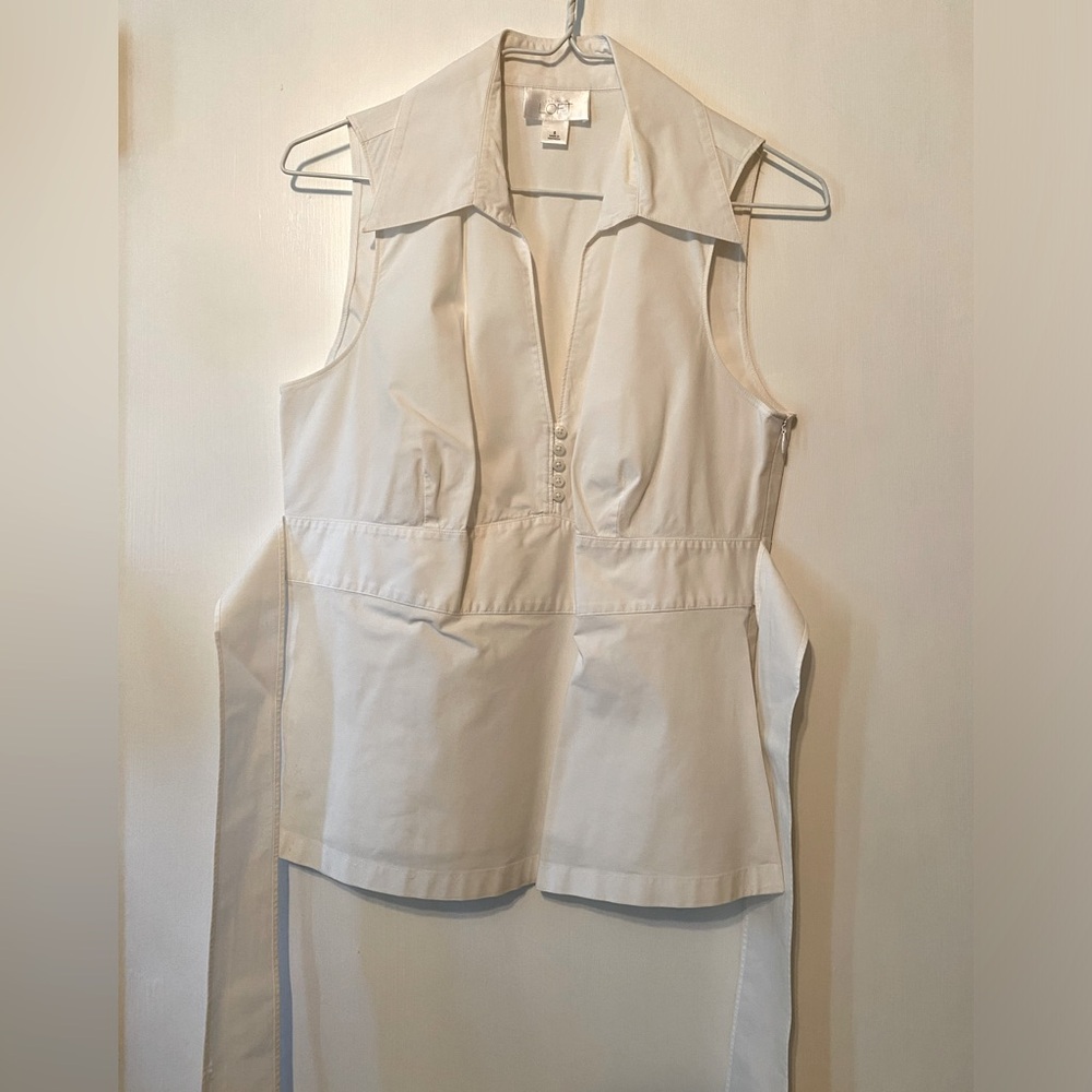 Cotton tie-back sleeveless top, size 8